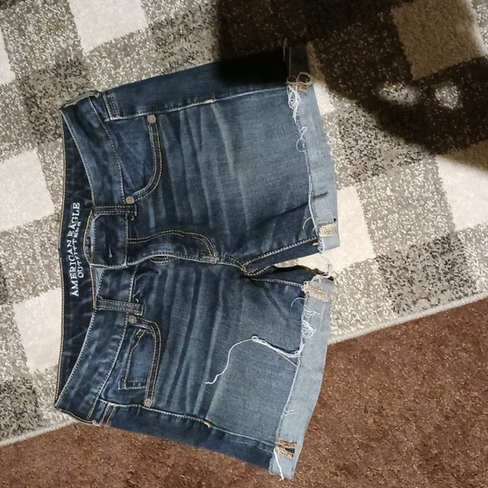American eagle midi denim shorts
